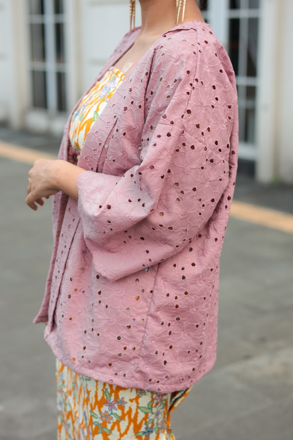 Mika Kebaya Top - Purple Embroidery