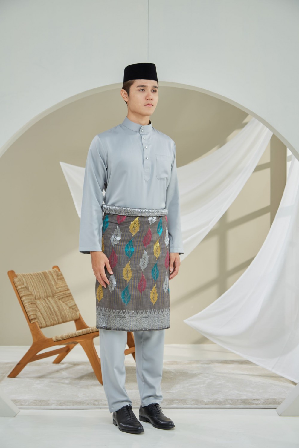 Musa Baju Melayu - Light Grey
